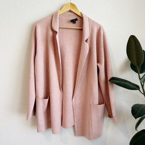 J Crew Womens Eloise Sweater Blazer Medium Wool Blend Preppy Minimalist Luxury - Picture 1 of 8